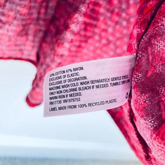 Universal Thread Womens M Red Tiered Dress Balloon Long Sleeve Smocked Neck Maxi - Picture 9 of 10